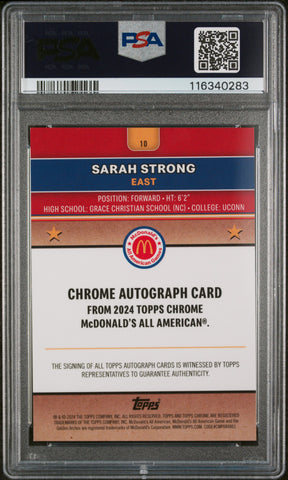 Sarah Strong - 2024 Chrome Mcdonald's All American Auto Tie Dye PSA 9 1/25