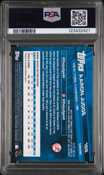 Aaron Judge - 2017 Topps Chrome PSA 9