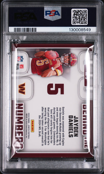 Jayden Daniels - 2024 Panini Zenith Behind The Numbers Red PSA 7 07/50