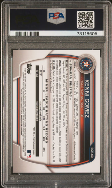 Kenni Gomez - 2023 Bowman Sapphire Edition Chrome Orange PSA 9 /50