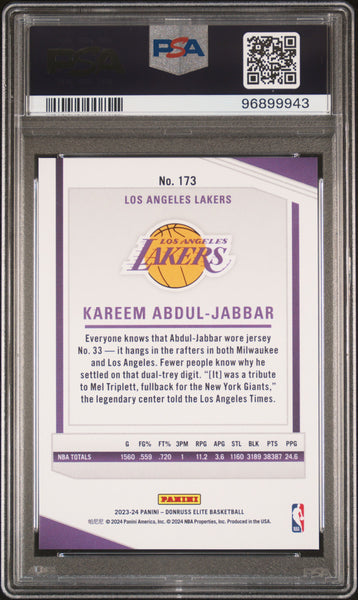Kareem Abdul-Jabbar - 2023 Panini Donruss Elite Black PSA 10 06/25