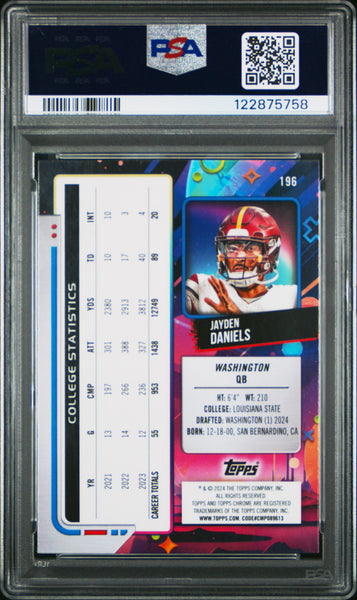 Jayden Daniels - 2024 Topps Cosmic Chrome PSA 9