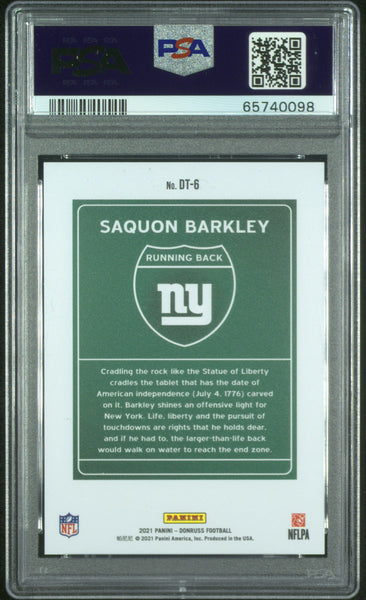 Saquon Barkley - 2021 Panini Donruss Downtown PSA 9