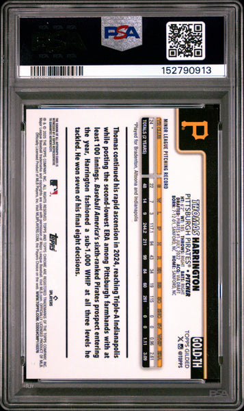 Thomas Harrington - 2025 Topps Gilded Chrome Cast In Gold Auto PSA 9 59/199