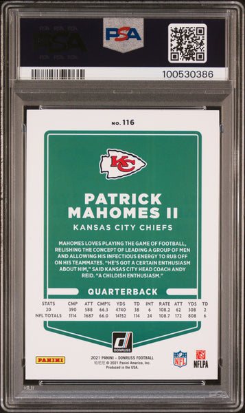 Patrick Mahomes II - 2021 Panini Donruss Var Press Proof Red PSA 10