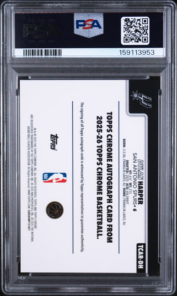 Dylan Harper - 2025 Topps Chrome Chrome Rookie Autographs PSA 10