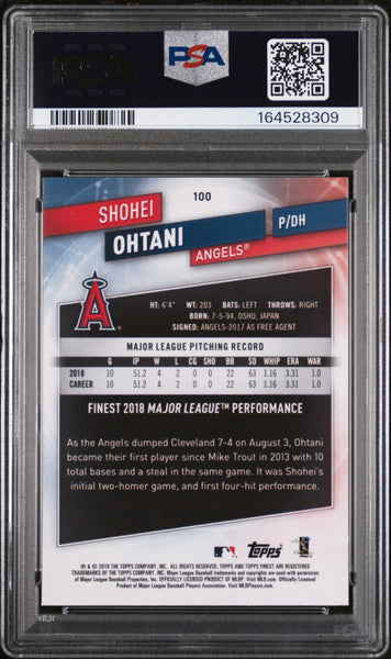 Shohei Ohtani - 2019 Finest Baseball #100 PSA 9
