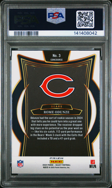 Rome Odunze - 2024 Panini Select Silver Prizm PSA 9