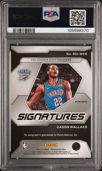 Cason Wallace - 2023 Panini Prizm Rookie Signatures Silver PSA 10