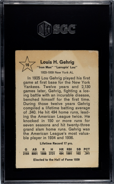 Lou Gehrig - 1961 Golden Press SGC 3