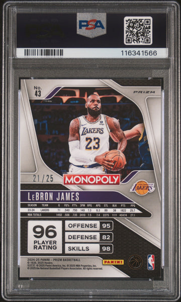 LeBron James - 2024 Panini Prizm Monopoly Deal PSA 9 21/25