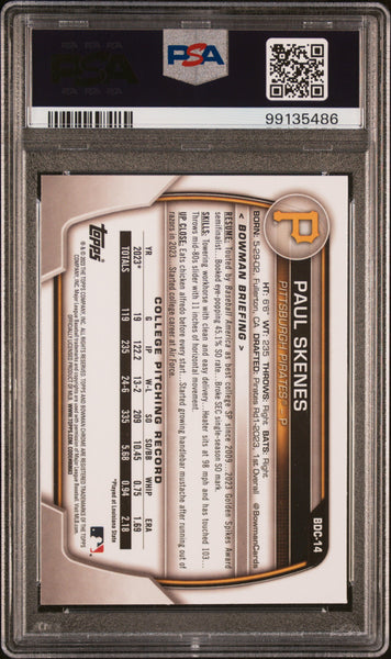 Paul Skenes - 2023 Bowman Draft Chrome BDC14 1st PSA 10