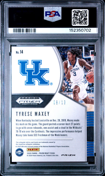Tyrese Maxey - 2020 Panini Prizm Draft Picks Blue Shimmer PSA 9