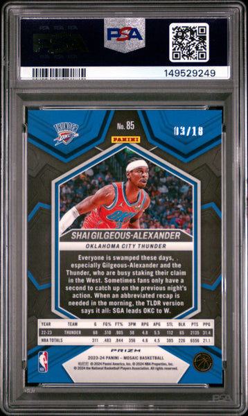 S. Gilgeous-Alexander - 2023 Panini Mosaic Fusion Green Choice PSA 8