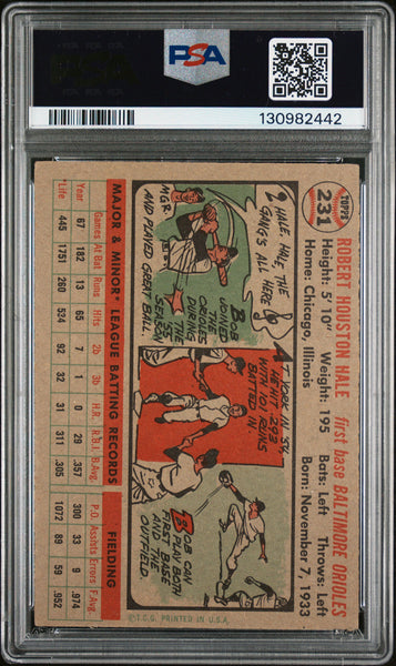 Bob Hale - 1956 Topps PSA 3.5