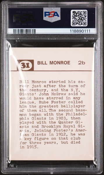 Bill Monroe - 1974 Laughlin Old-Time Black Stars PSA 6
