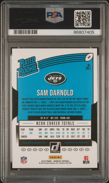 Sam Darnold - 2018 Panini Donruss Silver Die Cut Press Proof PSA 9 75/75