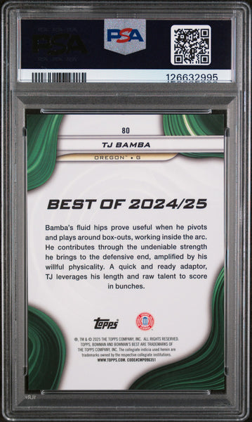 TJ Bamba - 2024 Bowman University Best Black Geometric PSA 10 1/1