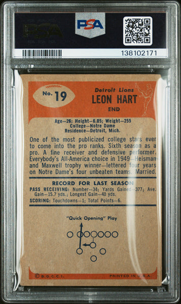 Leon Hart - 1955 Bowman PSA 3