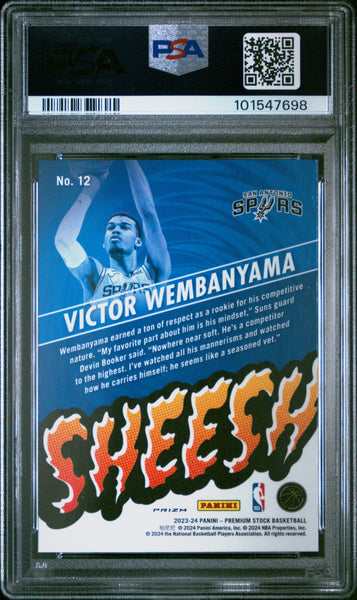 Victor Wembanyama - 2023 Panini Hoops Premium Stock Sheesh Disco Prizm PSA 10