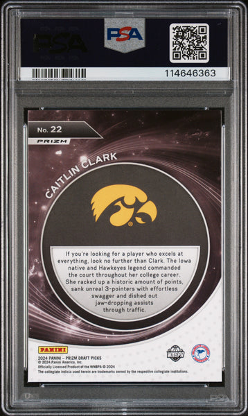Caitlin Clark - 2024 Panini Prizm Draft Picks Student Orientation Silver PSA 10