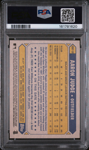 Aaron Judge - 2017 Topps Update 1987 Topps #35 PSA 9