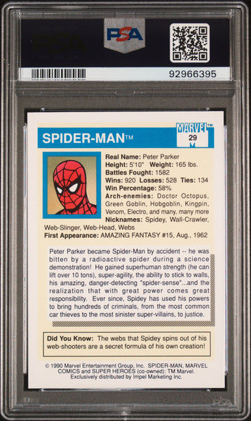 1990 Marvel Universe Spider-Man #29 PSA 10