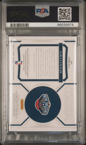 Kira Lewis JR. - 2020 Panini National Treasures Colossal Rookie Materials Clssl. RK. Mat Super PM. PSA 9 1/1