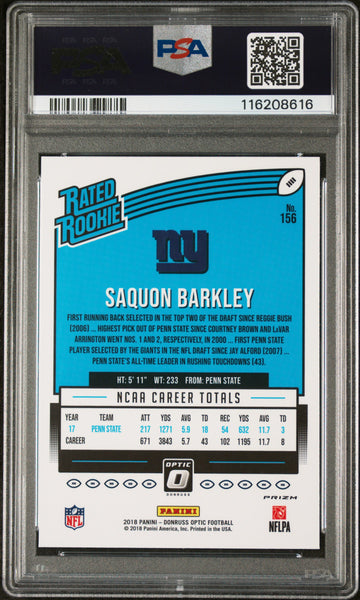 Saquon Barkley - 2018 Panini Donruss Optic Pink PSA 9