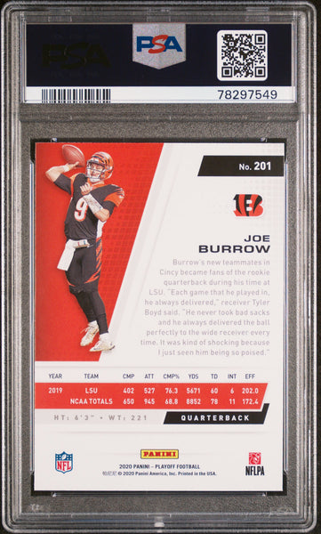 Joe Burrow - 2020 Panini Playoff Red Zone PSA 9