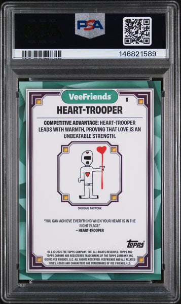 2025 Topps Chrome Veefriends Sapphire Edition Heart-Trooper #8 PSA 8