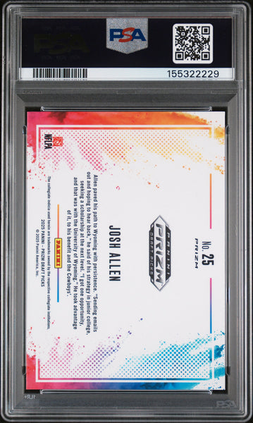 Josh Allen - 2025 Panini Prizm Draft Picks Color Blast PSA 10