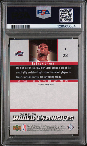 LeBron James - 2003 Upper Deck Rookie Exclusives PSA 7