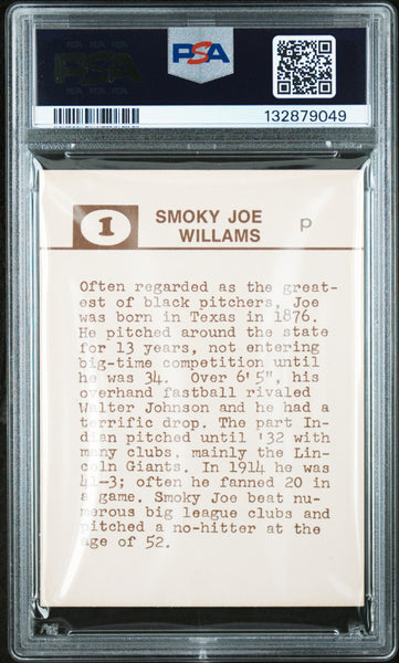 Smoky Joe Williams - 1974 Laughlin Old-Time Black Stars PSA 4