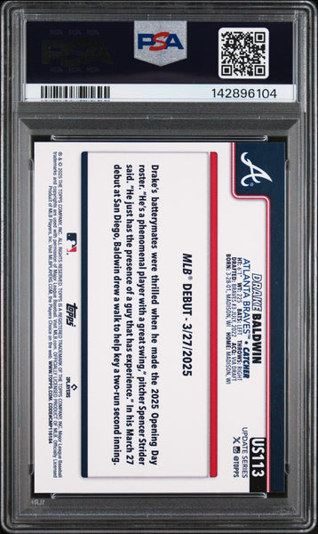 Drake Baldwin - 2025 Topps Update PSA 9