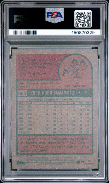 Yoshinobu Yamamoto - 2024 Topps Heritage PSA 9