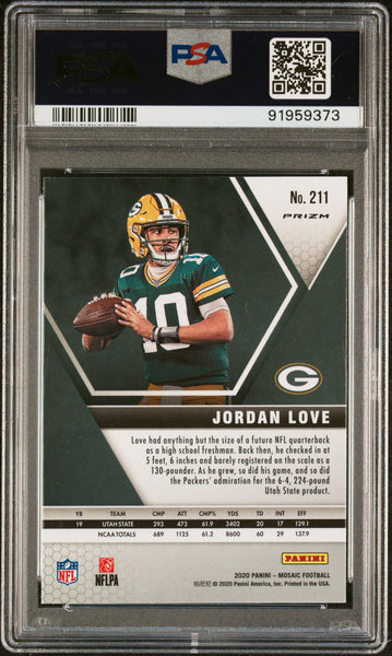 Jordan Love - 2020 Panini Mosaic Reactive Gold PSA 10