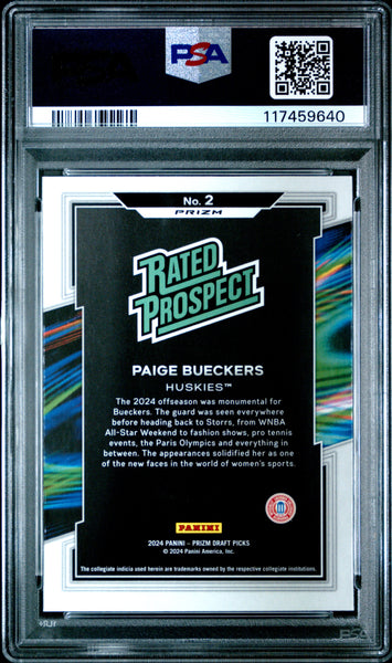 Paige Bueckers - 2024 Panini Prizm Draft Picks Rated Prospect Red Ice PSA 10