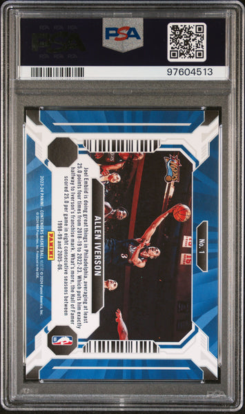 Allen Iverson - 2023 Panini Contenders Suite Shots Cracked Ice PSA 9 8/25