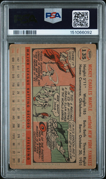 Mickey Mantle - 1956 Topps Gray Back PSA 1
