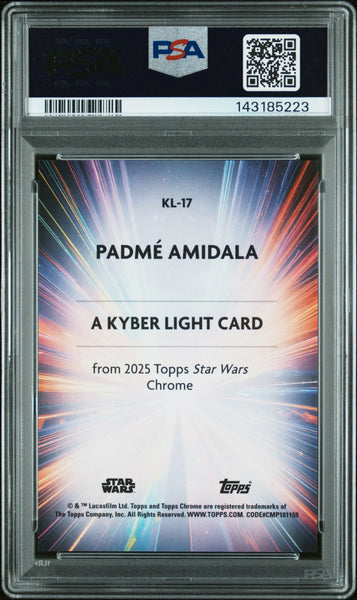 2025 Topps Chrome Star Wars Kyber Light Padme Amidala #KL17 PSA 10