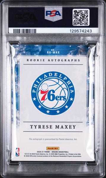 Tyrese Maxey - 2020 Panini Origins Rookie Autographs Blue PSA 9 09/49