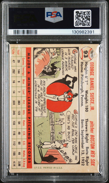 George Susce JR. - 1956 Topps White Back PSA 3