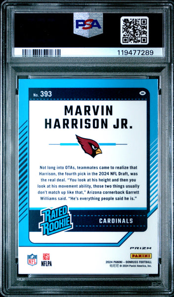 Marvin Harrison JR. - 2024 Panini Donruss Optic Preview Red Wave PSA 10