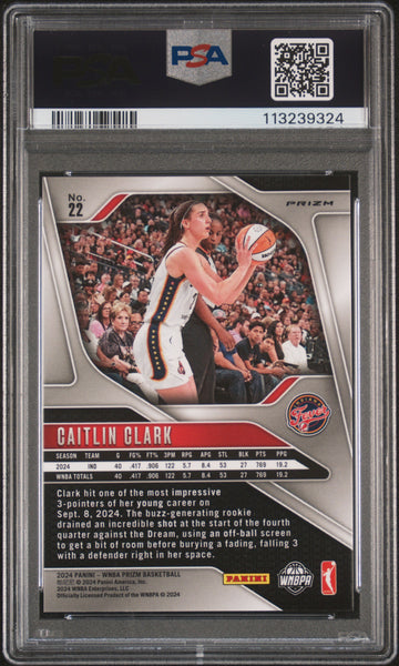 Caitlin Clark - 2024 Panini Prizm WNBA Orange Ice PSA 10