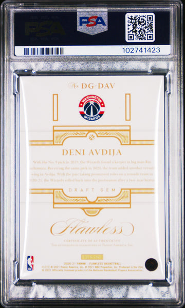 Deni Avdija - 2020 Panini Flawless Draft Gem Signatures PSA 9 17/25 11/25