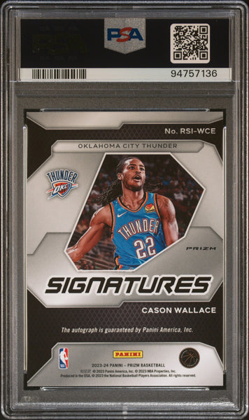 Cason Wallace - 2023 Panini Prizm Rookie Signatures Silver PSA 10