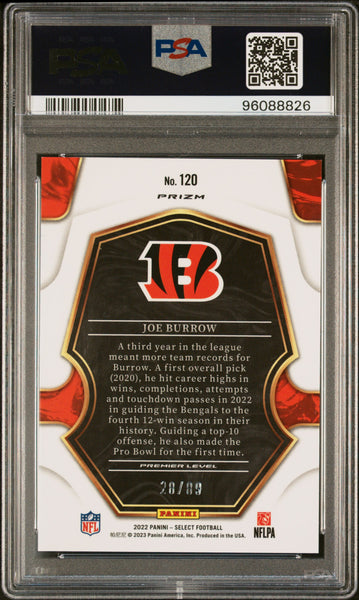 Joe Burrow - 2022 Panini Select Dragon Scale Prizm PSA 9