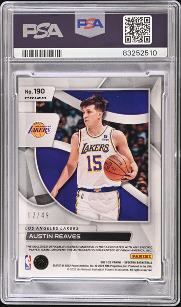 Austin Reaves - 2021 Panini Spectra Jersey Auto Interstellar PSA 9 2/49