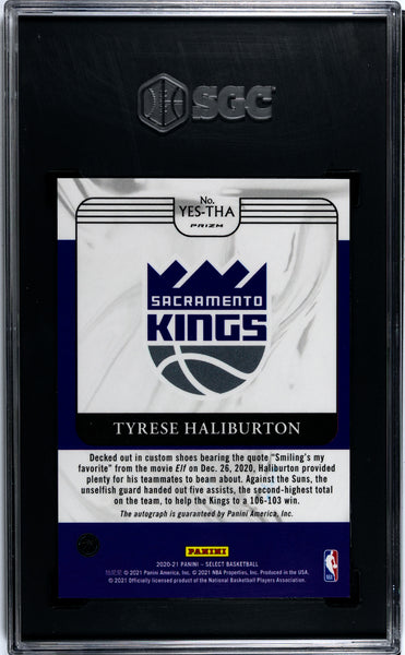 Tyrese Haliburton - 2020 Panini Select Youth Explosion Sigs. SGC 9.5